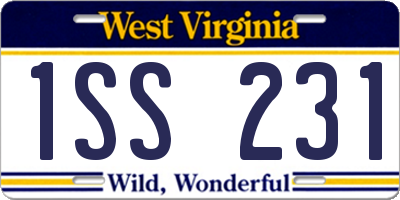 WV license plate 1SS231