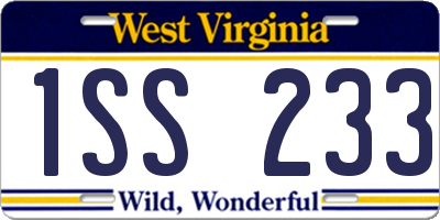 WV license plate 1SS233
