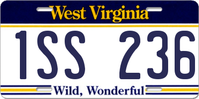 WV license plate 1SS236