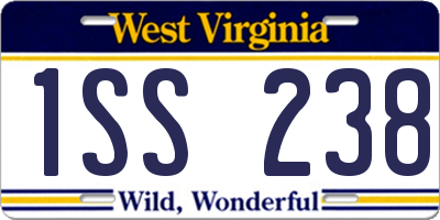WV license plate 1SS238
