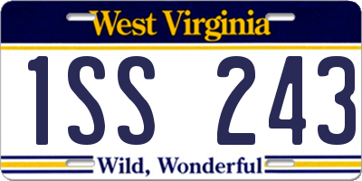 WV license plate 1SS243
