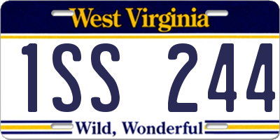 WV license plate 1SS244