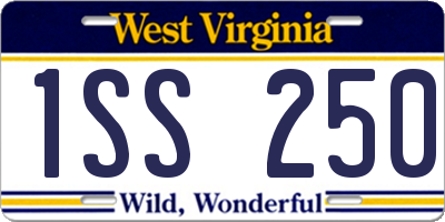 WV license plate 1SS250