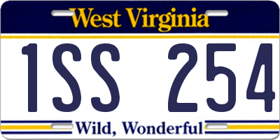 WV license plate 1SS254