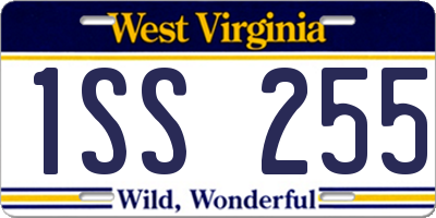 WV license plate 1SS255
