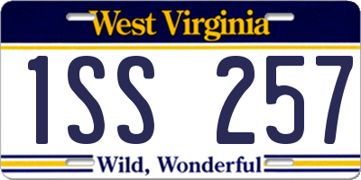 WV license plate 1SS257