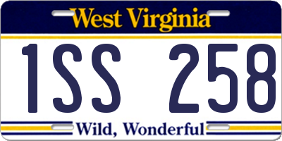WV license plate 1SS258