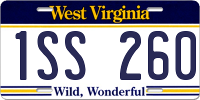 WV license plate 1SS260