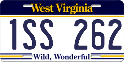WV license plate 1SS262