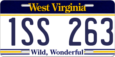 WV license plate 1SS263