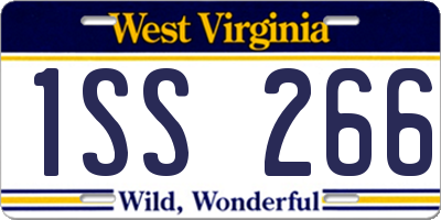 WV license plate 1SS266