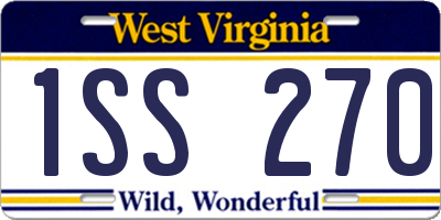 WV license plate 1SS270