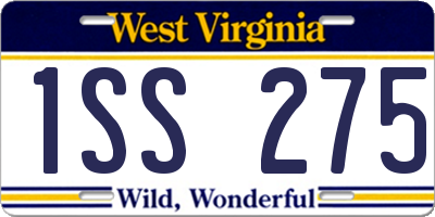 WV license plate 1SS275