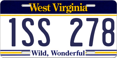 WV license plate 1SS278