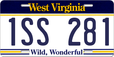 WV license plate 1SS281