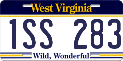 WV license plate 1SS283