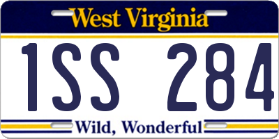WV license plate 1SS284