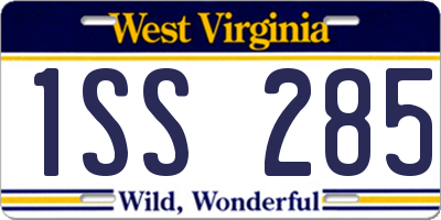 WV license plate 1SS285