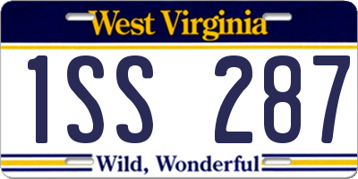 WV license plate 1SS287