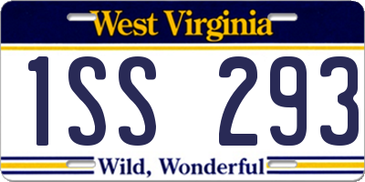 WV license plate 1SS293