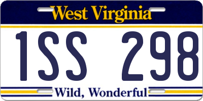 WV license plate 1SS298