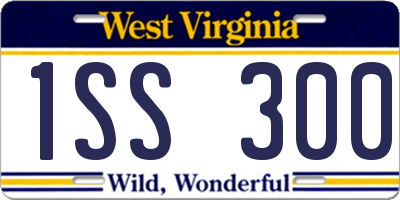 WV license plate 1SS300