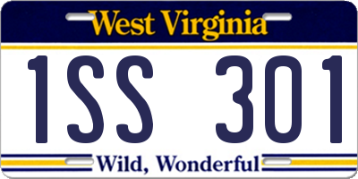 WV license plate 1SS301