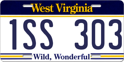 WV license plate 1SS303