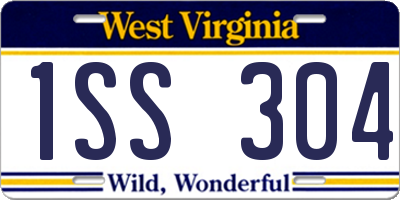 WV license plate 1SS304