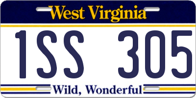 WV license plate 1SS305