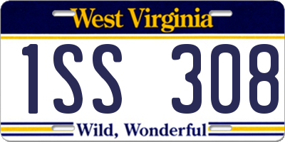 WV license plate 1SS308