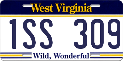 WV license plate 1SS309