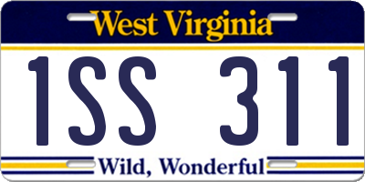 WV license plate 1SS311
