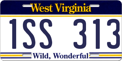 WV license plate 1SS313