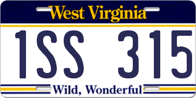 WV license plate 1SS315