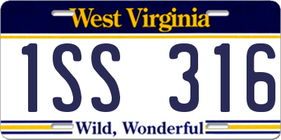 WV license plate 1SS316