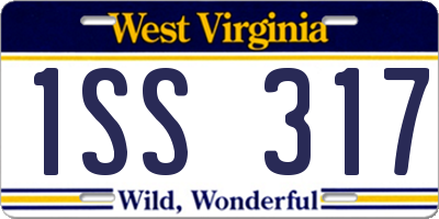 WV license plate 1SS317