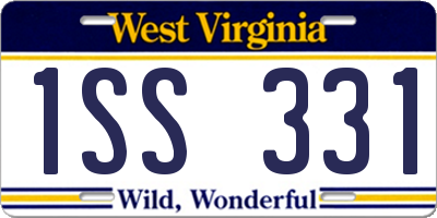 WV license plate 1SS331