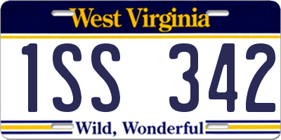 WV license plate 1SS342