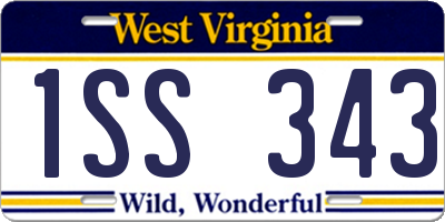 WV license plate 1SS343