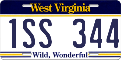 WV license plate 1SS344