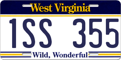 WV license plate 1SS355