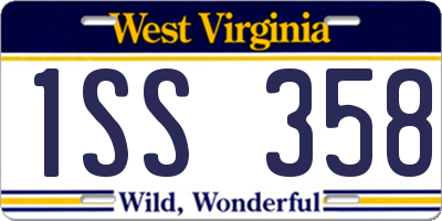 WV license plate 1SS358