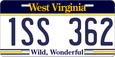 WV license plate 1SS362