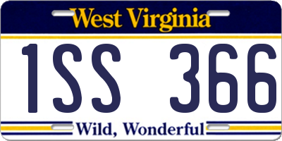WV license plate 1SS366