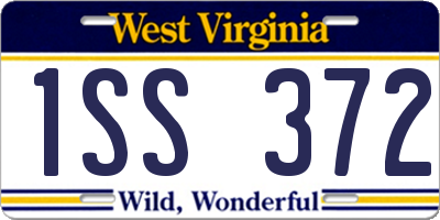 WV license plate 1SS372