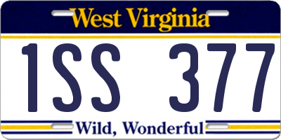 WV license plate 1SS377