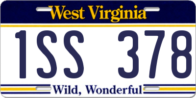 WV license plate 1SS378