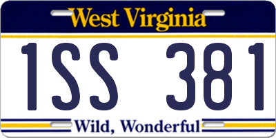 WV license plate 1SS381