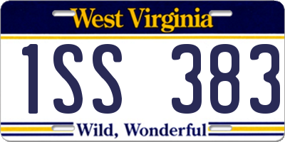 WV license plate 1SS383